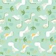 Dinocroc Hellblau - Captain Cook Wachstuch Tischdecke mit lustigen Dinosauriern