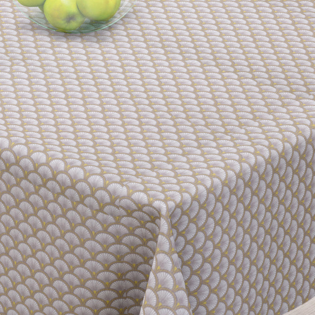 Doucet Naturel – Abwaschbare Tischdecke mit schönem grafischem Muster – 155 cm breit