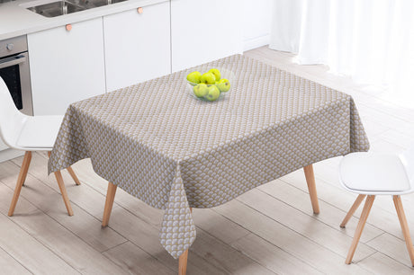 Doucet Naturel – Abwaschbare Tischdecke mit schönem grafischem Muster – 155 cm breit