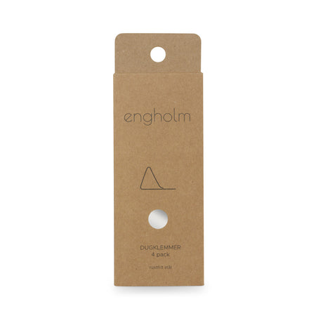 Tischdeckenklammern aus Edelstahl, Silber – 4er-Set, Verpackung
