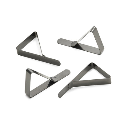 Tischdeckenklammern aus Edelstahl, Schwarz – 4er-Set