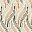 Nahaufnahme der Elegant Flow Wachstuch Tischdecke mit Wellen