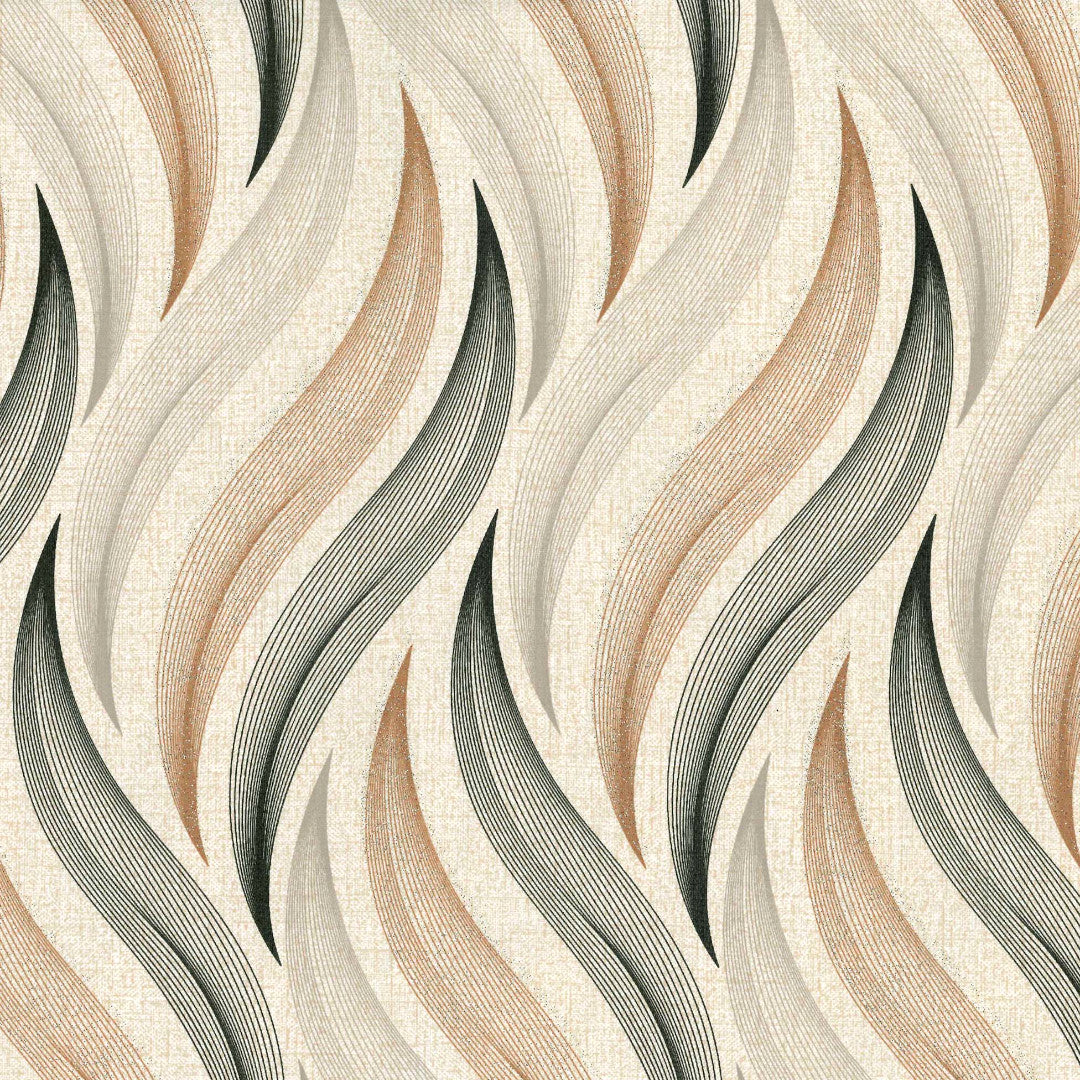 Nahaufnahme der Elegant Flow Wachstuch Tischdecke mit Wellen