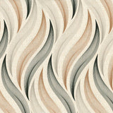 Nahaufnahme der Elegant Flow Wachstuch Tischdecke mit Wellen