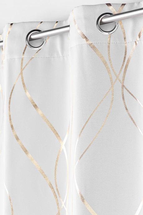 Elise Weiß/Gold – Verdunkelungsvorhang 135 x 240 cm, Nahaufnahme
