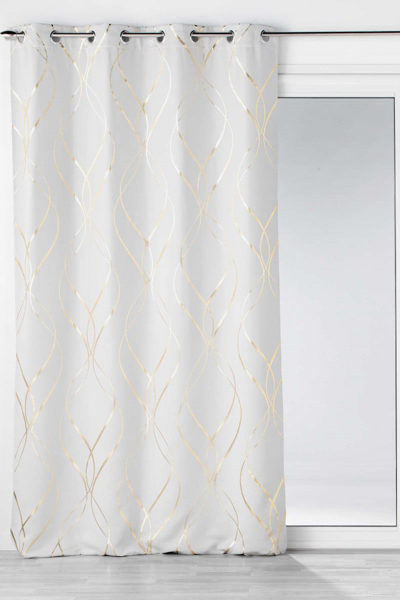 Elise Weiß/Gold – Verdunkelungsvorhang 135 x 260 cm