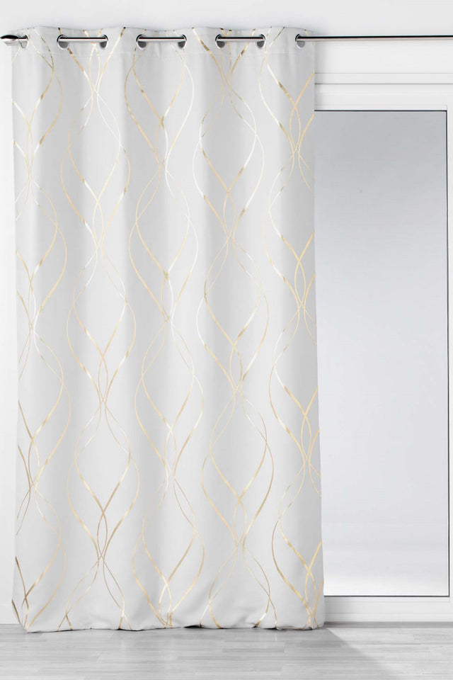 Elise Weiß/Gold – Verdunkelungsvorhang 135 x 260 cm