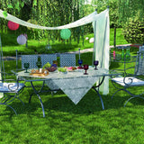 Emma, Tischfolie transparent mit weißen Blumen