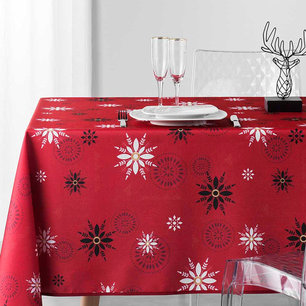 Enchante Rot - Weihnachtstischdecke mit Fleckschutz, 150 x 240 cm