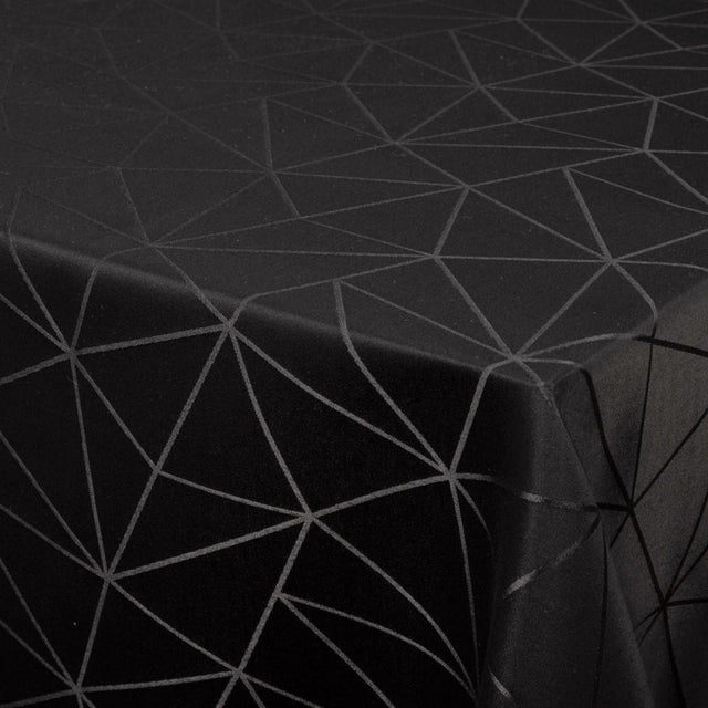 Engholm Tilde Damast Tischdecke, Schwarz - 160 x 420 cm