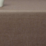 Einfarbige Leinen tischdecke – einfarbige Tischdecke aus 100 % Leinen mit Acrylbeschichtung – Mudbraun