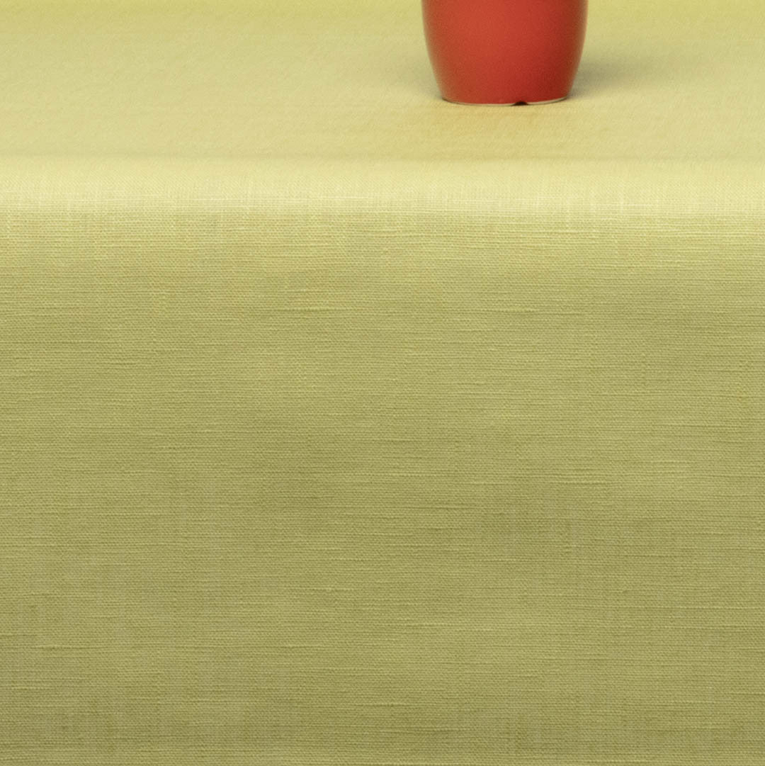 Einfarbige abwaschbare Tischdecke aus 100% Leinen - 140 cm breit - Limettengrün