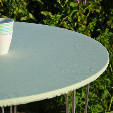 Einfarbige abwaschbare Tischdecke in Mint – rund, mit Gummizug – für Tisch Ø 60–170 cm