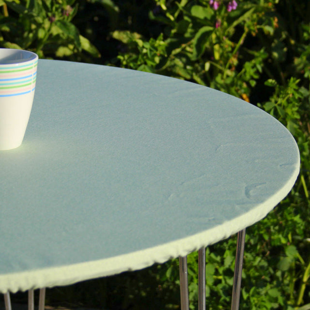 Einfarbige abwaschbare Tischdecke in Mint – rund, mit Gummizug – für Tisch Ø 60–170 cm