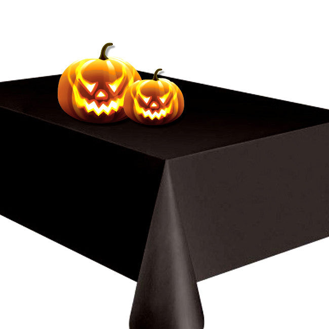 Uni Color - Einfarbige, halbglänzende Wachstuch Tischdecke, 140 cm breit - Schwarz