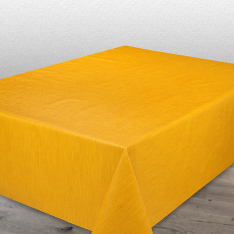 Einfarbige Wachstuch Tischdecke mit geprägter Struktur, 140 cm breit, Gelb