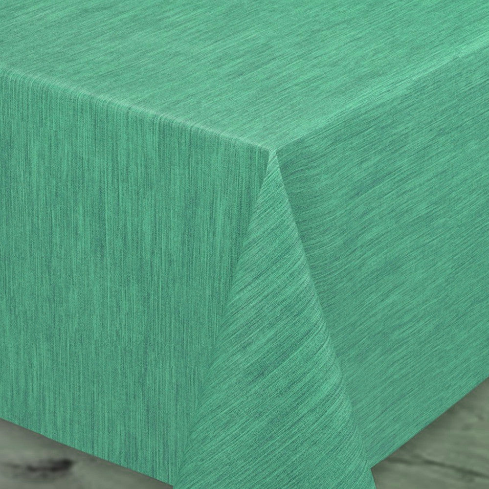 Einfarbige Wachstuch Tischdecke mit geprägter Struktur, 140 cm breit, Türkis