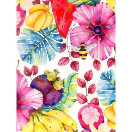Estate ai Tropici – Abwaschbare Tischdecke mit Früchten und Blumen