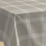 Fade Taupe - Wachstuch Tischdecke mit Karomuster in schöner Leinenoptik, Ecke
