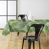 Feuilles Green - Wachstuch Tischdecke mit schönen grünen Palmblättern, Ambienteaufnahme