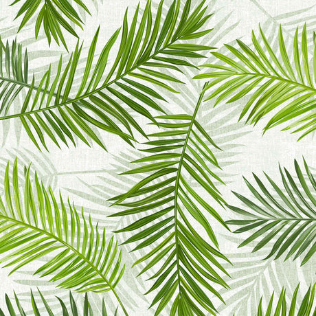 Feuilles Green - Wachstuch Tischdecke mit schönen grünen Palmblättern