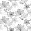 Filicity - Tischfolie transparent mit Strichzeichnungen von Blumen und Blättern, grau