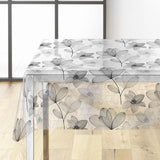 Filicity - Tischfolie transparent mit Strichzeichnungen von Blumen und Blättern, Ecke