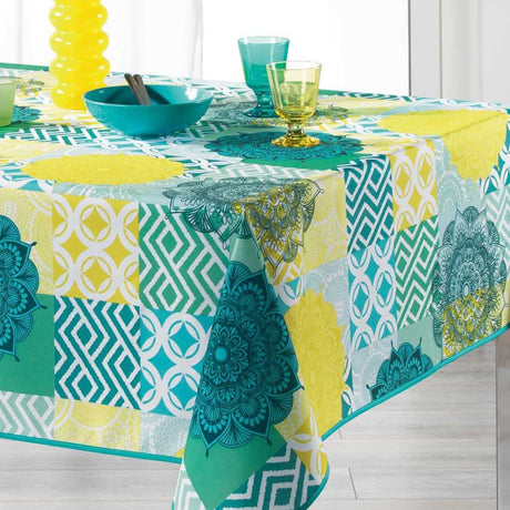 Flamenco Blau, fleckabweisende Tischdecke - 150 x 240 cm