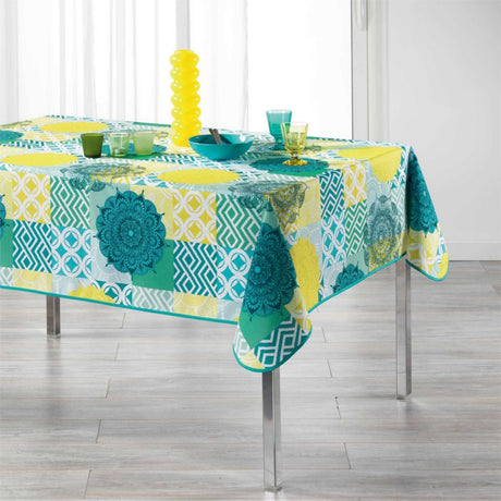 Flamenco Blau, fleckabweisende Tischdecke - 150 x 240 cm