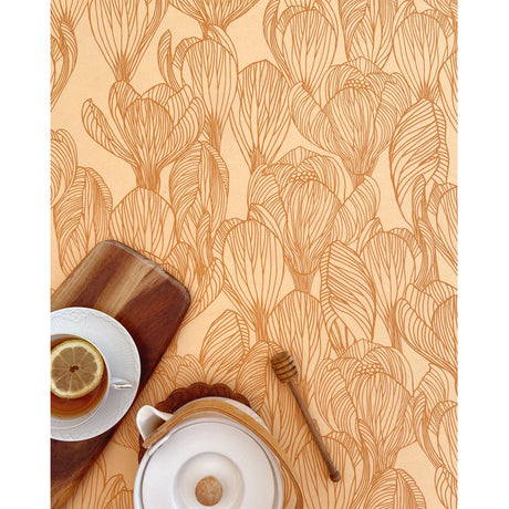 Flora Golden - Notes by Susanne Schjerning - abwaschbare Tischdecke mit rutschfester Unterseite