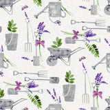 Garden Life Provence – Helle Wachstuch Tischdecke mit allem für den Garten