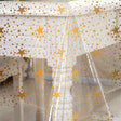 Weihnachtliche Tischfolie transparent - Sternenhimmel Gold
