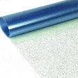 Tischfolie transparent mit blauem Glitzer