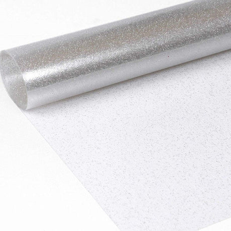 Tischfolie transparent mit Silberglitter