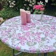 Geranium - Runde abwaschbare Tischdecke mit Gummizug - für Tische Ø 60 - Ø 140 cm