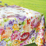 Giardino Fiorito, Wachstuch Tischdecke mit Gartenblumen