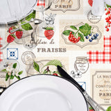 Griotte – nostalgische französische Wachstuch Tischdecke mit Fruchtmotiv, Details