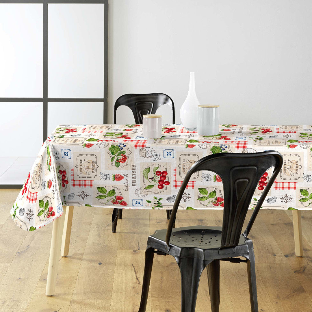 Griotte – Nostalgische französische Wachstuch Tischdecke mit Fruchtmotiv