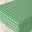 Grün-weiß karierte Wachstuch Tischdecke, 140 cm breit