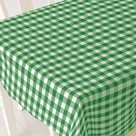 Grün-weiß karierte Wachstuch Tischdecke, 140 cm breit
