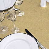 Einfarbige goldene Wachstuch Tischdecke für Weihnachten in Metallook mit Tischdekoration