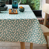 Happy Days Mintwood - 160 cm breite graue Wachstuch Tischdecke mit Blumen, Ecke