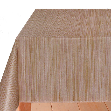 Highlights Taupe – Wachstuch Tischdecke mit abstrakten Streifen und Leinenoptik