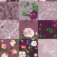 Historische Rosen Lila - Wachstuch Tischdecke mit schönen Rosen