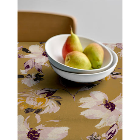Södahl History Bloom Gold – Abwaschbare Tischdecke aus 100% Baumwolle mit rutschfester Unterseite