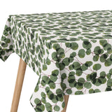 Hjerteblad Grün – Eckaufnahme einer abwaschbaren Tischdecke mit Blättern