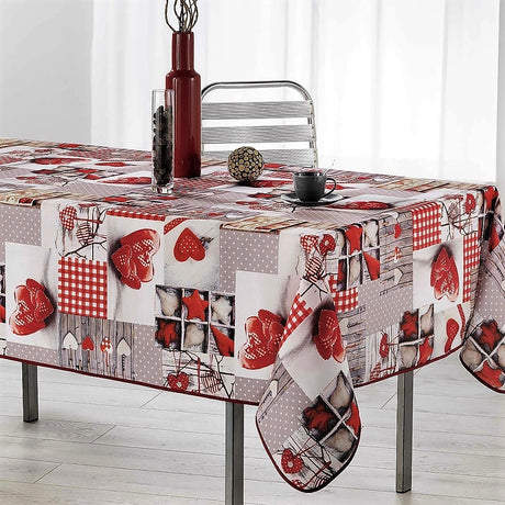 Atout Coeur Hjerter trumf – fleckabweisende Weihnachtstischdecke, 150 x 240 cm