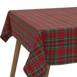 Abwaschbare Weihnachtstischdecke Tartan Rot – klassisch mit schottischen Wurzeln, Ecke