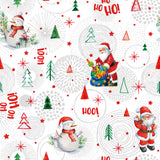 Ho Ho Ho Grau - Wachstuch Tischdecke für Weihnachten mit Weihnachtsmann und Schneemännern