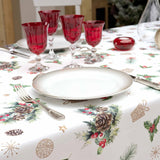 Hollystar 150 x 240 cm, rechteckige Weihnachtstischdecke mit Fleckschutz, gedeckter Tisch